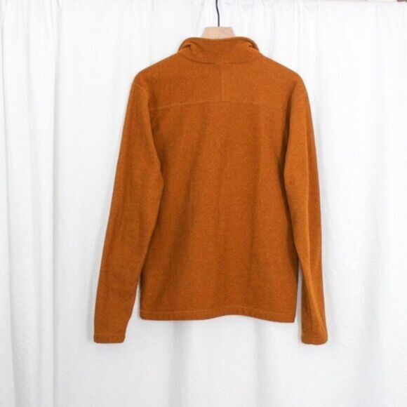 The North Face Men's Textured Quarter Zip Pullover Sweatshirt Orange Medium - Picture 3 of 8